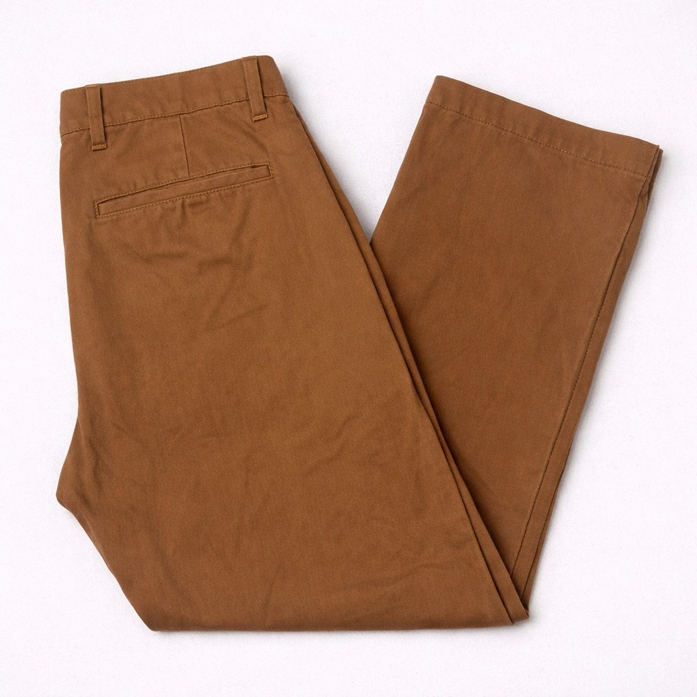 Gap Lived In Straight Chino Pants Mens 32x28 Brown Casual Flat Front